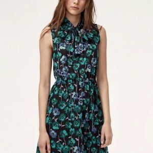 Sunday Best Black and Green Floral Short Dress